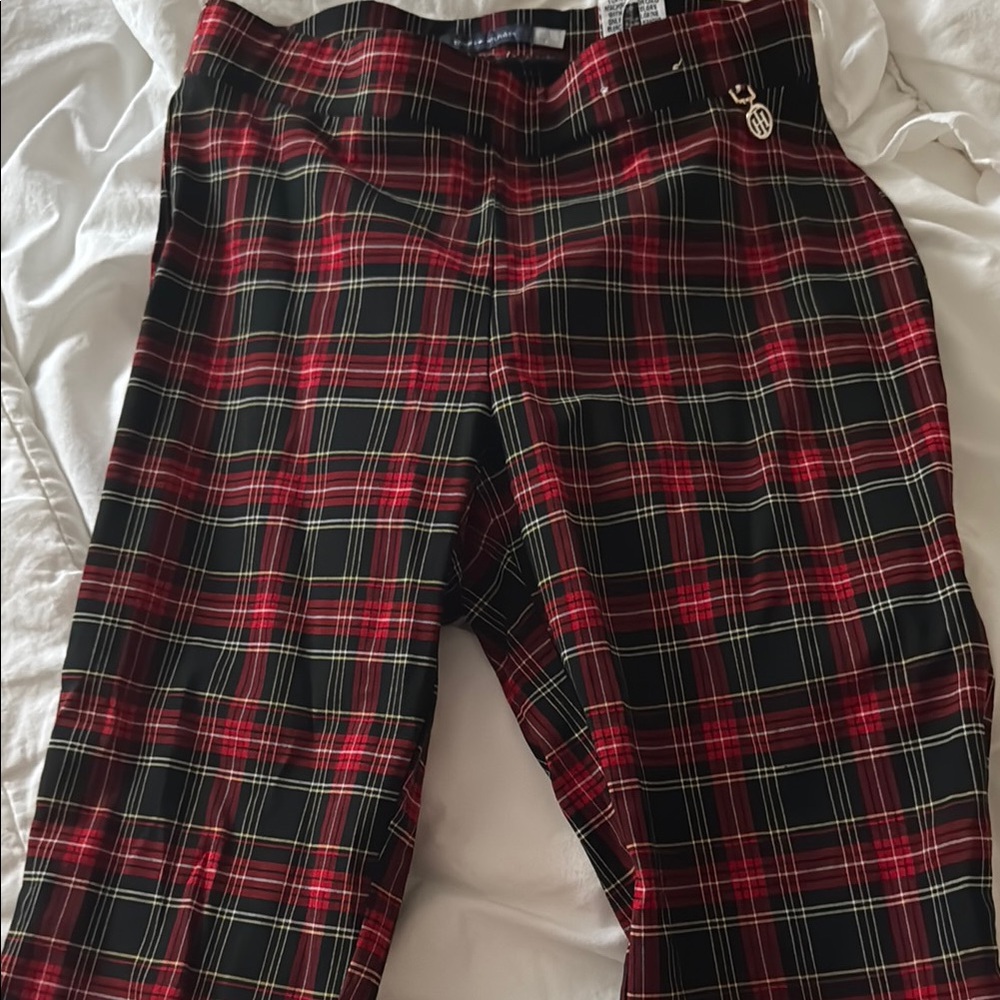 Tommy Hilfiger Red and Black Plaid Pants